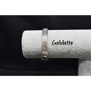 Goldette Silver Tone Mid Century Bracelet, 1950s Vintage Jewelry